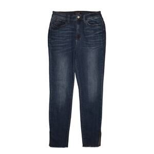JUDY BLUE $59 Bay City Slit Hem High Rise Skinny Jean Dark Wash Stretch Denim 29